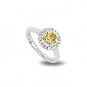 White Gold Yellow Chrysoberyl & Diamond Ring 1.00ct White Gold Yellow Chrysoberyl & Diamond Ring 1.00ct